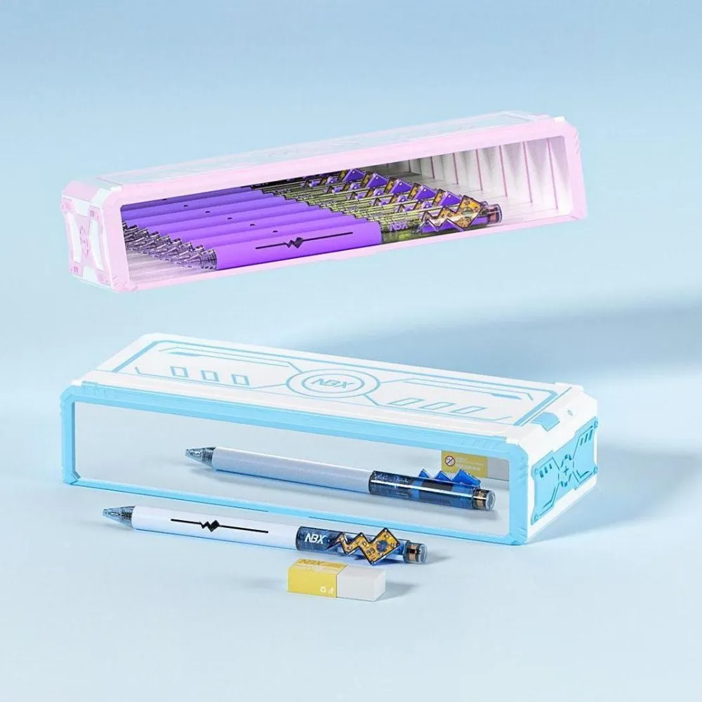 Pencil case with a mirror-effect surface
