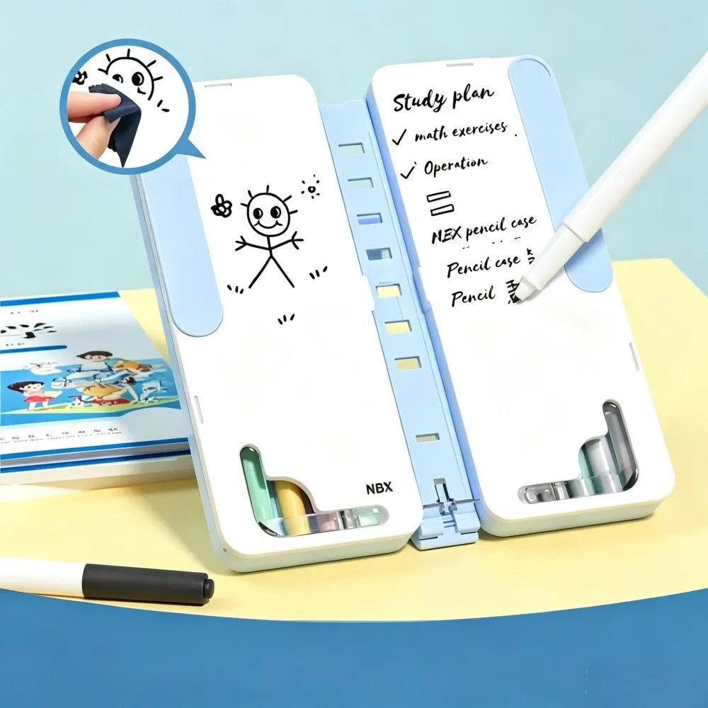Multifunctional pencil case with built-in writing whiteboard
